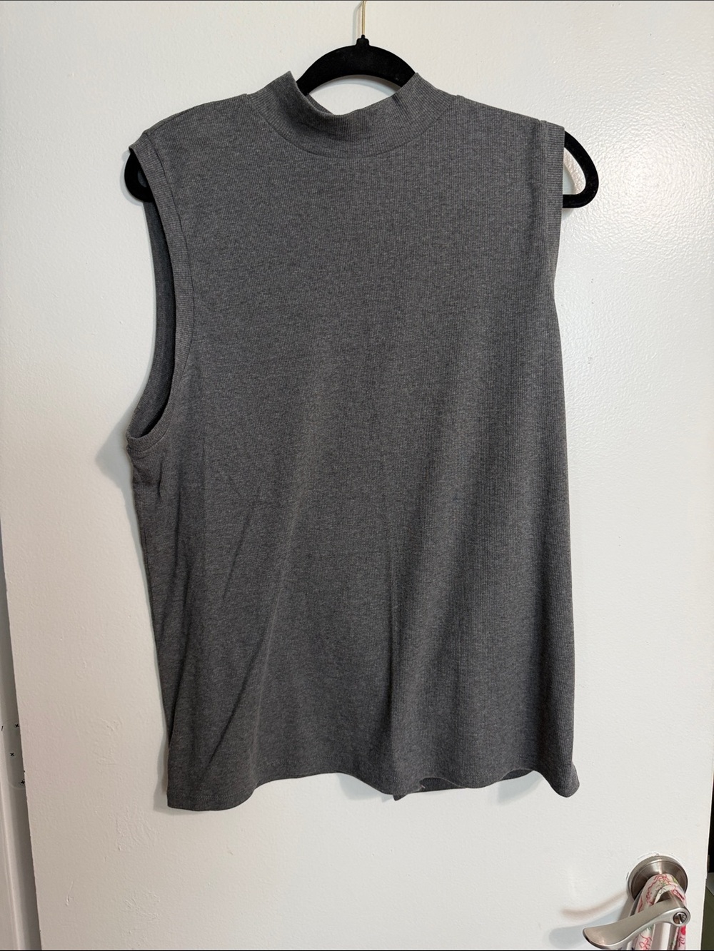 GAP Sleeveless Mock Neck Tank Top - Charcoal Gray